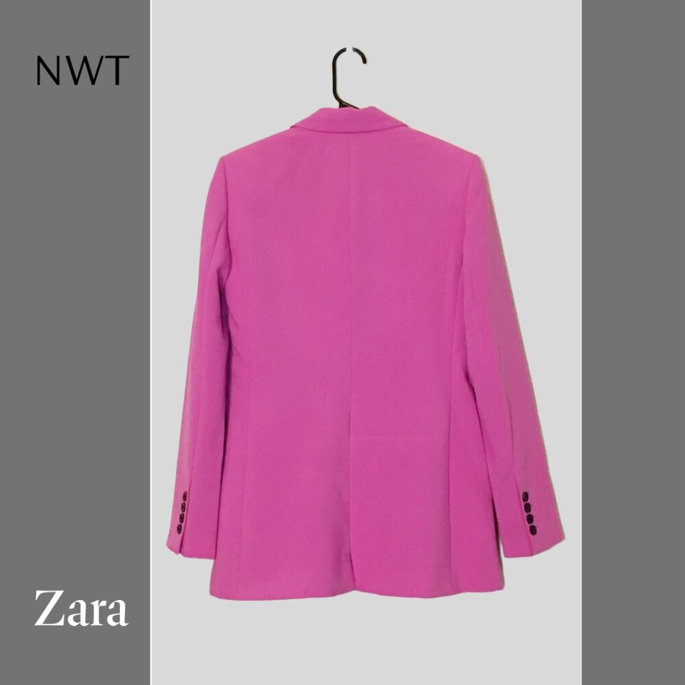 NWT ZARA Dark Pink Fuschia Blazer, Sz S - Picture 2 of 4